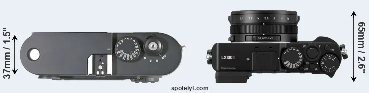 Compare M8 versus LX100 II top