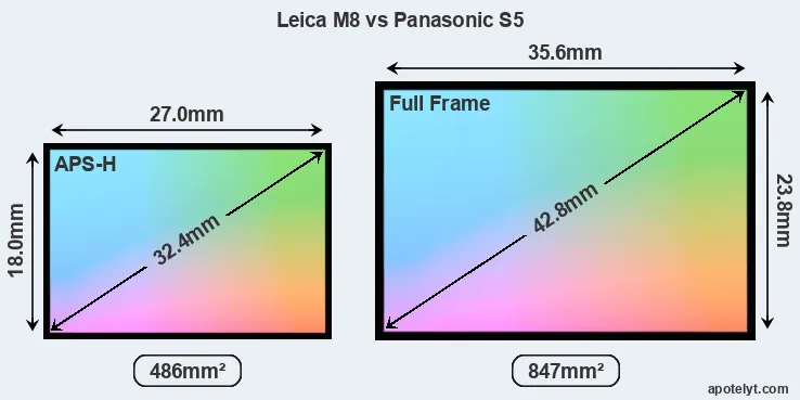Leica M8 and Panasonic S5 sensor measures