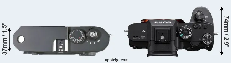 Compare M8 versus A7R III top