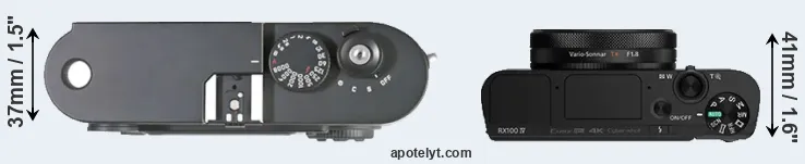 Compare M8 versus RX100 IV top