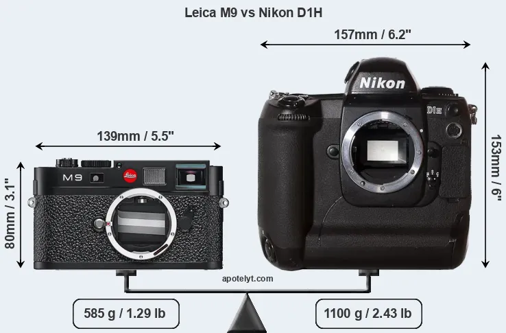 Size Leica M9 vs Nikon D1H