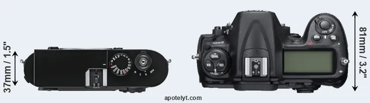 Compare M9 versus D300S top