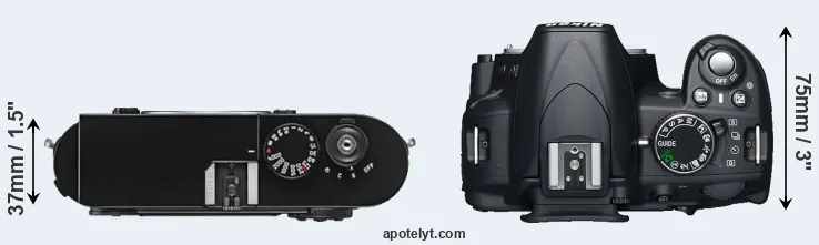 Compare M9 versus D3100 top