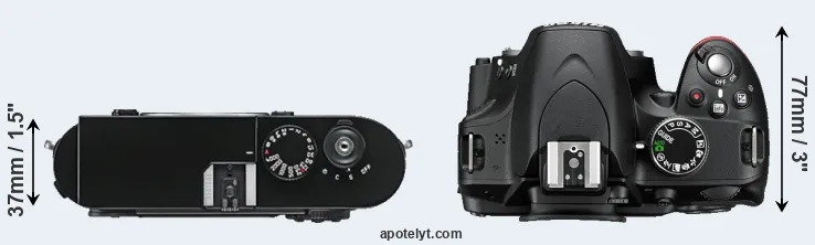 Compare M9 versus D3200 top