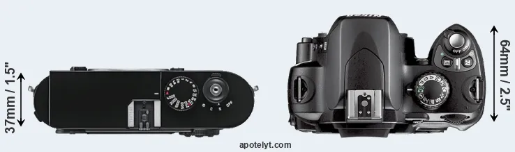 Compare M9 versus D40X top
