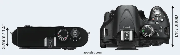 Compare M9 versus D5200 top