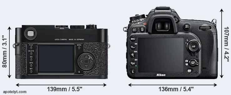 Comparison M9 or D7100 rear