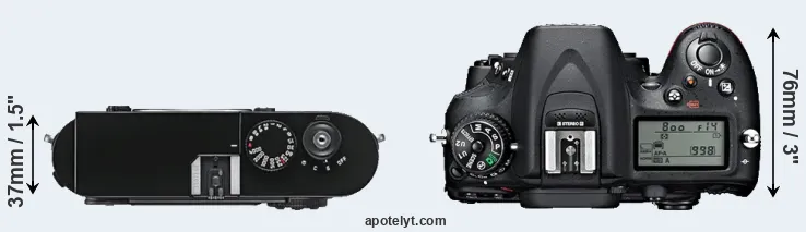 Compare M9 versus D7100 top