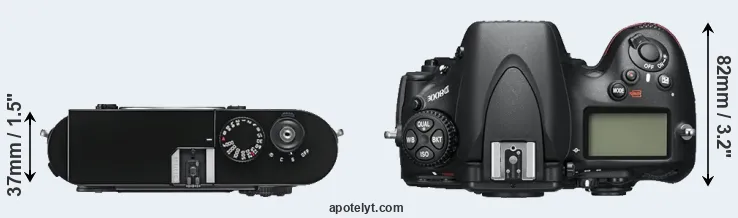Compare M9 versus D800E top