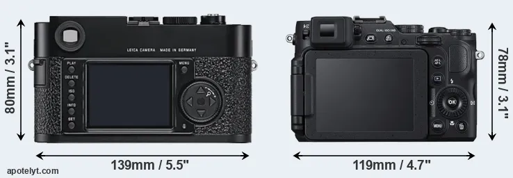 Comparison M9 or P7800 rear