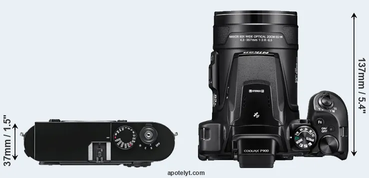 Compare M9 versus P900 top