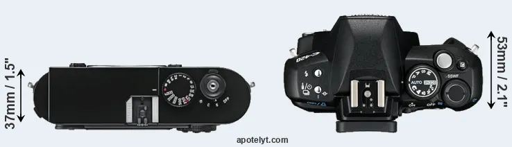 Compare M9 versus E-420 top