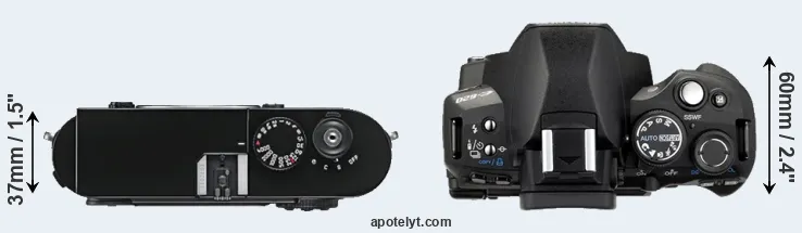 Compare M9 versus E-620 top