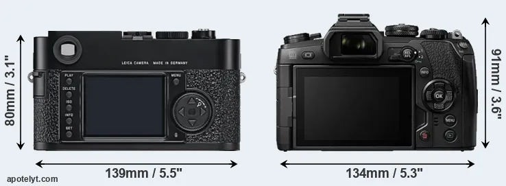 Comparison M9 or E-M1 II rear