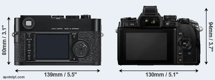 Comparison M9 or E-M1 rear