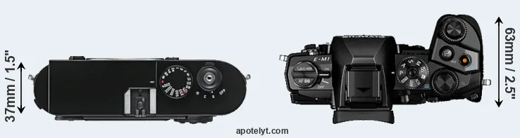 Compare M9 versus E-M1 top