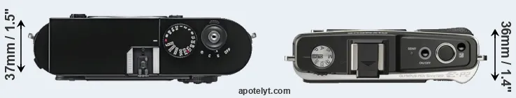 Compare M9 versus E-P2 top