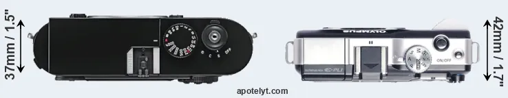 Compare M9 versus E-PL1 top