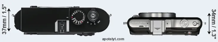 Compare M9 versus E-PM1 top