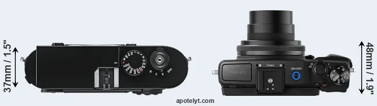 Compare M9 versus XZ-2 top