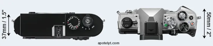 Compare M9 versus OM-5 top
