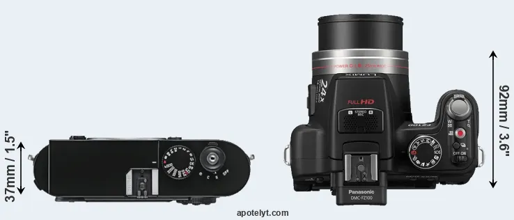 Compare M9 versus FZ100 top