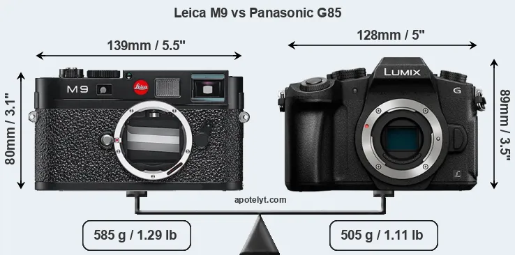 Size Leica M9 vs Panasonic G85