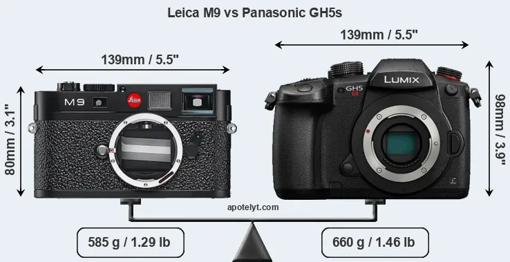 Size Leica M9 vs Panasonic GH5s