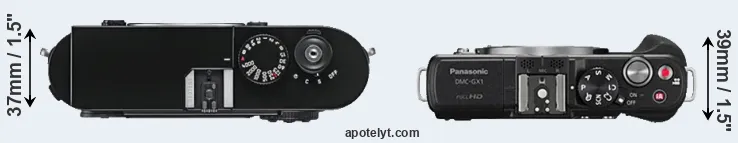 Compare M9 versus GX1 top
