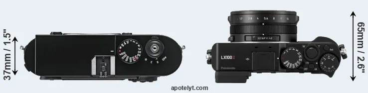Compare M9 versus LX100 II top