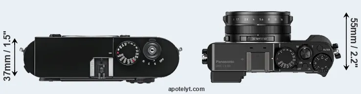 Compare M9 versus LX100 top