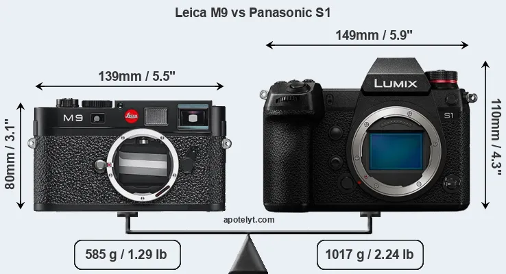Size Leica M9 vs Panasonic S1