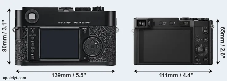 Comparison M9 or ZS100 rear