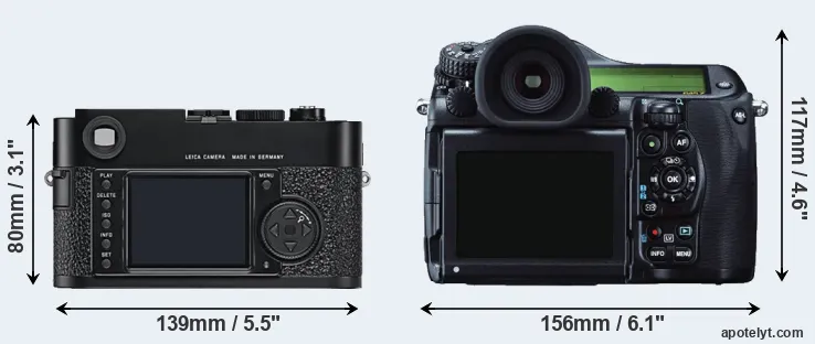 Comparison M9 or 645Z rear