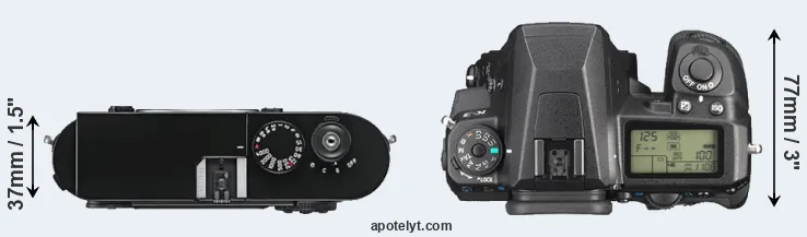 Compare M9 versus K-3 top