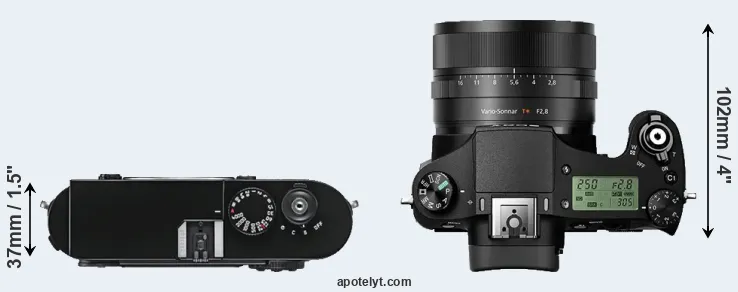 Compare M9 versus RX10 II top