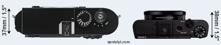 Compare M9 versus RX100 II top