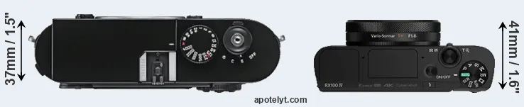 Compare M9 versus RX100 IV top