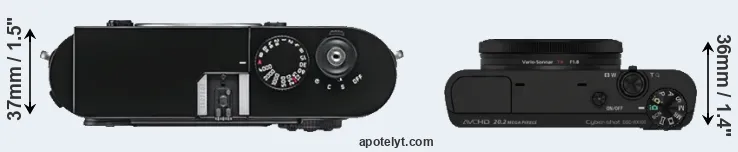 Compare M9 versus RX100 top