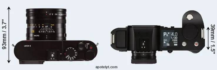 Compare Q Typ 116 versus Leica SL top