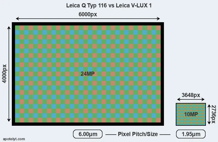 Q Typ 116 versus V-LUX 1 MP