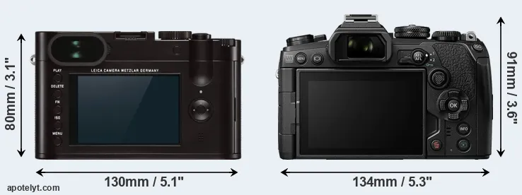 Comparison Q Typ 116 or E-M1 III rear