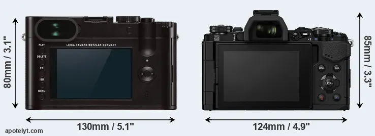Comparison Q Typ 116 or E-M5 II rear