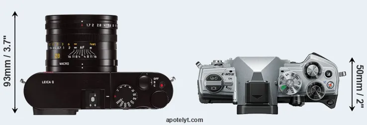 Compare Q Typ 116 versus E-M5 III top