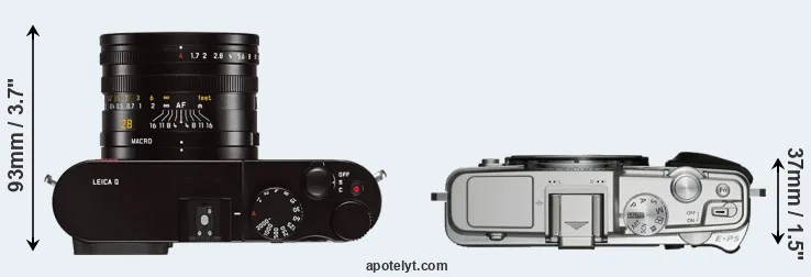 Compare Q Typ 116 versus E-P5 top