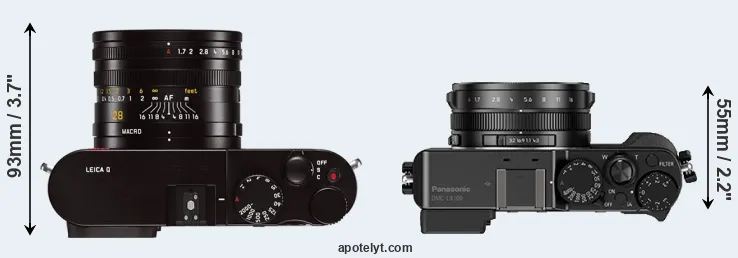 Compare Q Typ 116 versus LX100 top