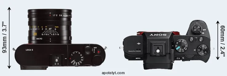 Compare Q Typ 116 versus A7R II top