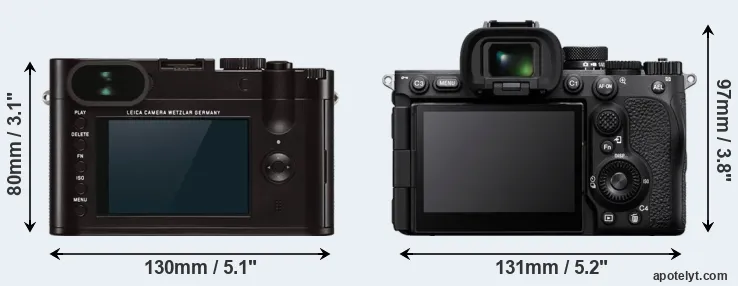 Comparison Q Typ 116 or A7R V rear