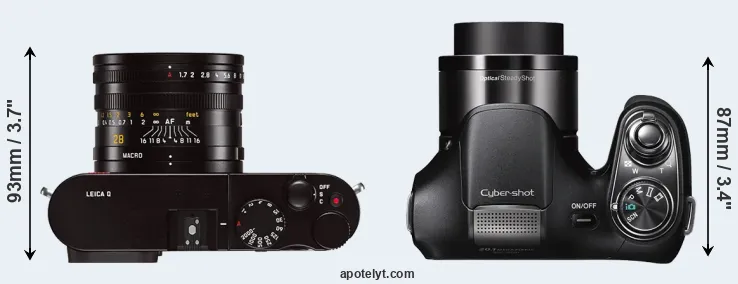 Compare Q Typ 116 versus H200 top