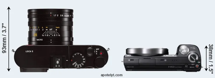 Compare Q Typ 116 versus NEX-5N top